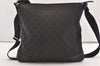 Authentic GUCCI Shoulder Cross Body Bag GG Canvas Leather 145857 Black 2988J