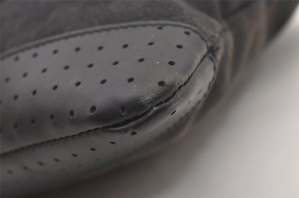 Authentic GUCCI Shoulder Cross Body Bag GG Canvas Leather 145857 Black 2988J