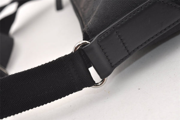 Authentic GUCCI Shoulder Cross Body Bag GG Canvas Leather 145857 Black 2988J
