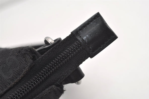 Authentic GUCCI Shoulder Cross Body Bag GG Canvas Leather 145857 Black 2988J