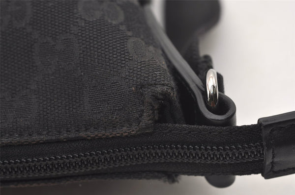 Authentic GUCCI Shoulder Cross Body Bag GG Canvas Leather 145857 Black 2988J