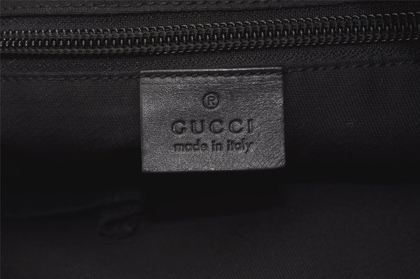 Authentic GUCCI Shoulder Cross Body Bag GG Canvas Leather 145857 Black 2988J