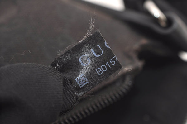 Authentic GUCCI Shoulder Cross Body Bag GG Canvas Leather 145857 Black 2988J