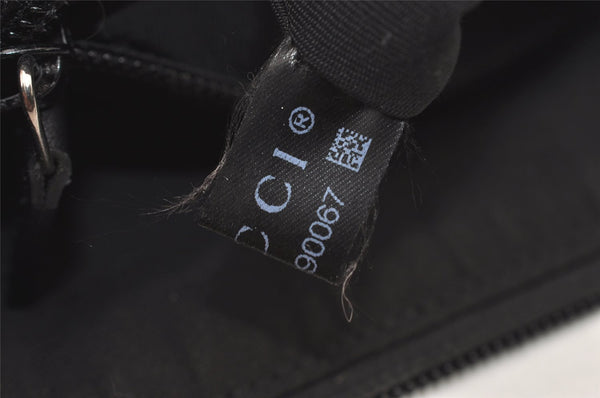 Authentic GUCCI Shoulder Cross Body Bag GG Canvas Leather 145857 Black 2988J