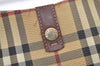 Authentic BURBERRY Nova Check Shoulder Hand Bag PVC Leather Beige Junk 2988K