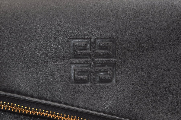 Authentic GIVENCHY Leather Shoulder Cross Body Bag Purse Black 2989K