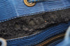 Authentic Louis Vuitton Epi Petit Noe Drawstring Bag M44105 Blue Junk 2990I