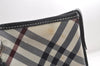 Authentic BURBERRY BLUE LABEL Check Shoulder Tote Bag Nylon Leather White 2990K