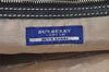 Authentic BURBERRY BLUE LABEL Check Shoulder Tote Bag Nylon Leather White 2990K