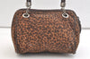 Authentic BOTTEGA VENETA Leopard Pattern Nylon Leather Hand Bag Brown 2991K
