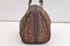 Authentic BOTTEGA VENETA Leopard Pattern Nylon Leather Hand Bag Brown 2991K