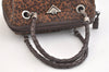 Authentic BOTTEGA VENETA Leopard Pattern Nylon Leather Hand Bag Brown 2991K