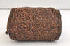 Authentic BOTTEGA VENETA Leopard Pattern Nylon Leather Hand Bag Brown 2991K