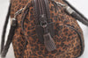 Authentic BOTTEGA VENETA Leopard Pattern Nylon Leather Hand Bag Brown 2991K