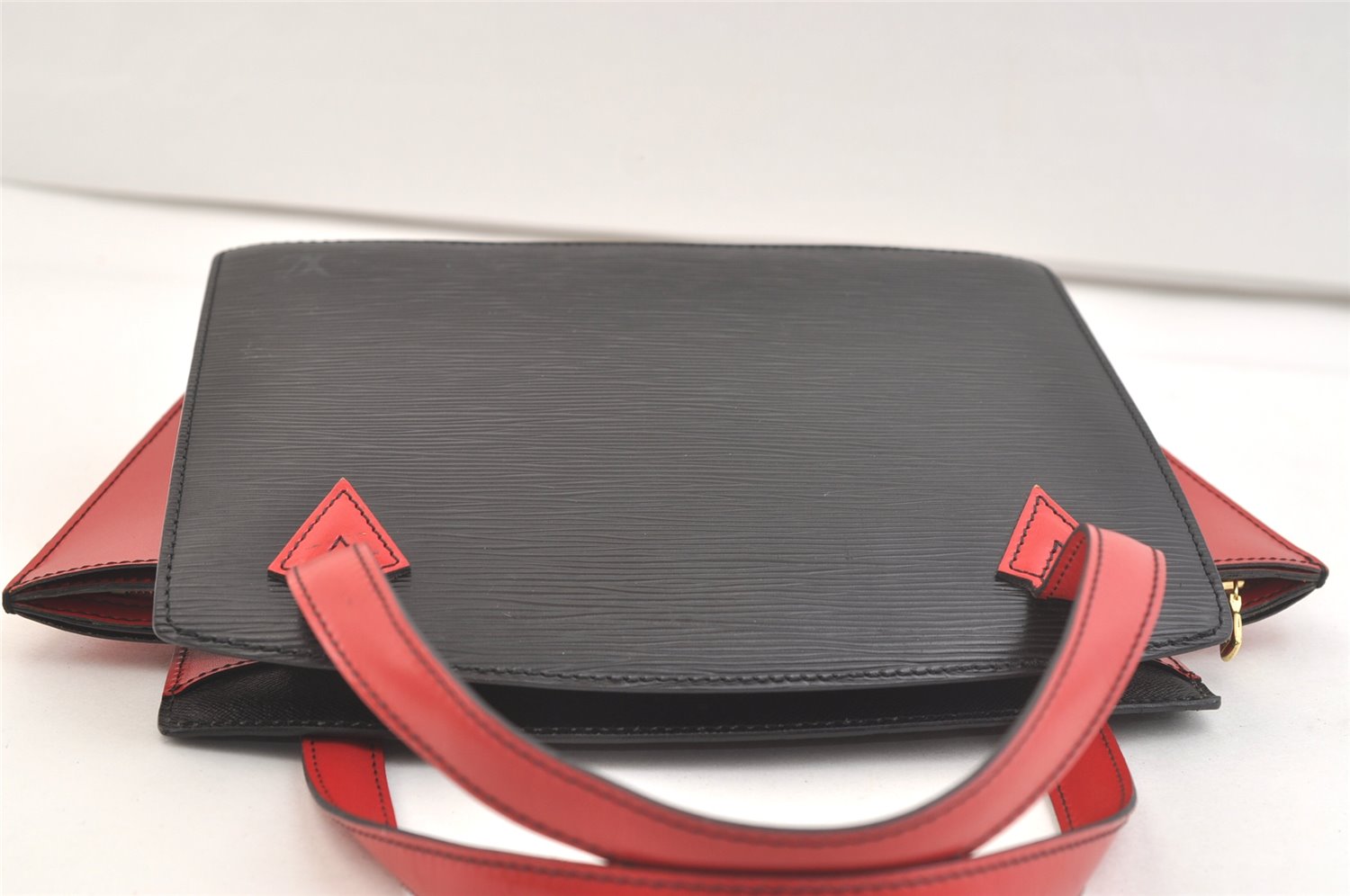 Auth Louis Vuitton Epi Varenne Hand Bag Bi-color Black x Red M52387 LV 2993K