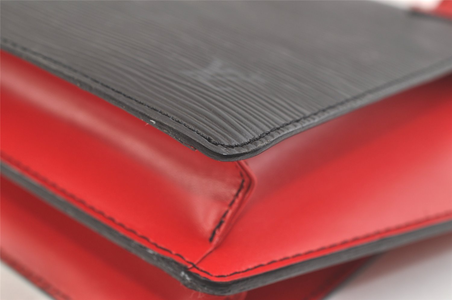 Auth Louis Vuitton Epi Varenne Hand Bag Bi-color Black x Red M52387 LV 2993K
