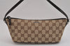 Authentic GUCCI Vintage Hand Bag Pouch Purse GG Canvas Leather 07198 Brown 2994J