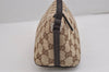 Authentic GUCCI Vintage Hand Bag Pouch Purse GG Canvas Leather 07198 Brown 2994J