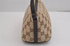 Authentic GUCCI Vintage Hand Bag Pouch Purse GG Canvas Leather 07198 Brown 2994J