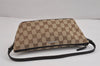Authentic GUCCI Vintage Hand Bag Pouch Purse GG Canvas Leather 07198 Brown 2994J