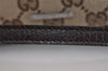 Authentic GUCCI Vintage Hand Bag Pouch Purse GG Canvas Leather 07198 Brown 2994J