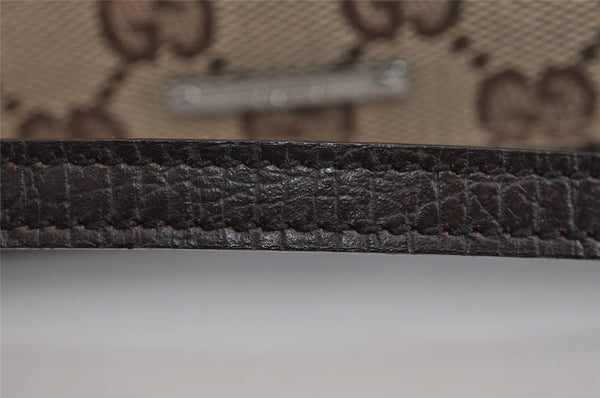 Authentic GUCCI Vintage Hand Bag Pouch Purse GG Canvas Leather 07198 Brown 2994J