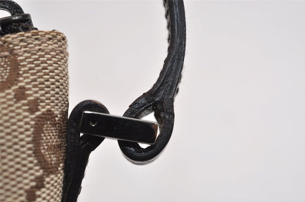 Authentic GUCCI Vintage Hand Bag Pouch Purse GG Canvas Leather 07198 Brown 2994J