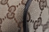 Authentic GUCCI Vintage Hand Bag Pouch Purse GG Canvas Leather 07198 Brown 2994J