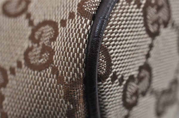 Authentic GUCCI Vintage Hand Bag Pouch Purse GG Canvas Leather 07198 Brown 2994J