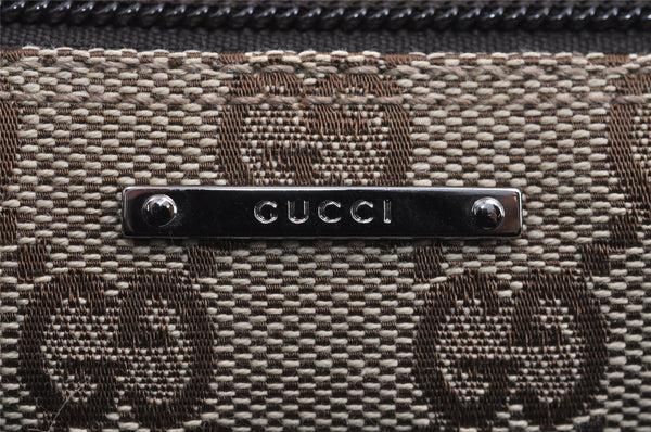 Authentic GUCCI Vintage Hand Bag Pouch Purse GG Canvas Leather 07198 Brown 2994J