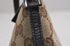 Authentic GUCCI Vintage Hand Bag Pouch Purse GG Canvas Leather 07198 Brown 2994J