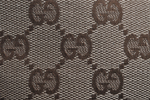 Authentic GUCCI Vintage Hand Bag Pouch Purse GG Canvas Leather 07198 Brown 2994J