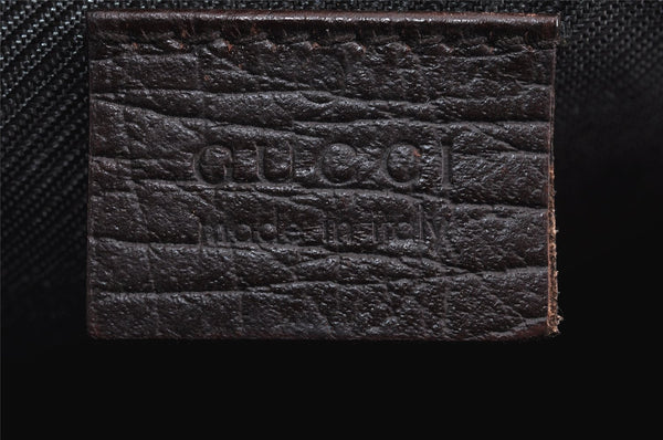 Authentic GUCCI Vintage Hand Bag Pouch Purse GG Canvas Leather 07198 Brown 2994J