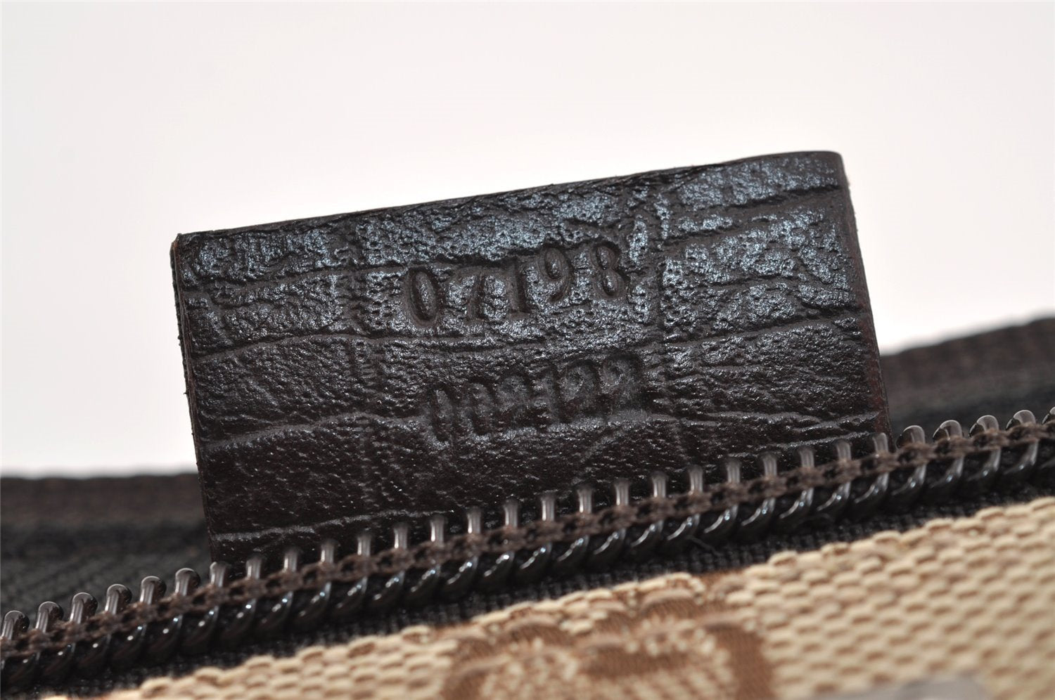 Authentic GUCCI Vintage Hand Bag Pouch Purse GG Canvas Leather 07198 Brown 2994J