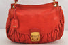 Authentic MIU MIU Matelasse Leather 2Way Shoulder Hand Bag Purse Red 2994K