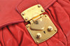 Authentic MIU MIU Matelasse Leather 2Way Shoulder Hand Bag Purse Red 2994K