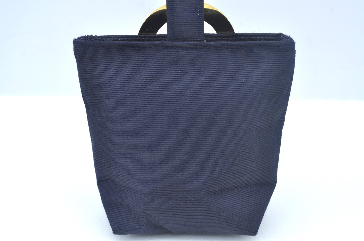 Authentic CELINE Vintage Mini Hand Bag Pouch Purse Nylon Navy 2995J