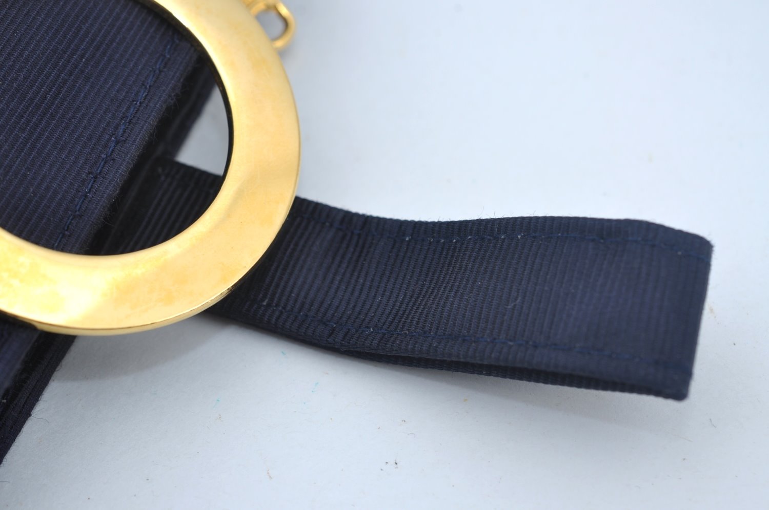 Authentic CELINE Vintage Mini Hand Bag Pouch Purse Nylon Navy 2995J