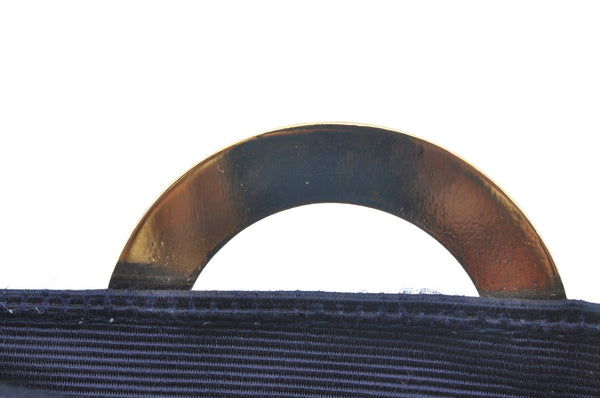 Authentic CELINE Vintage Mini Hand Bag Pouch Purse Nylon Navy 2995J