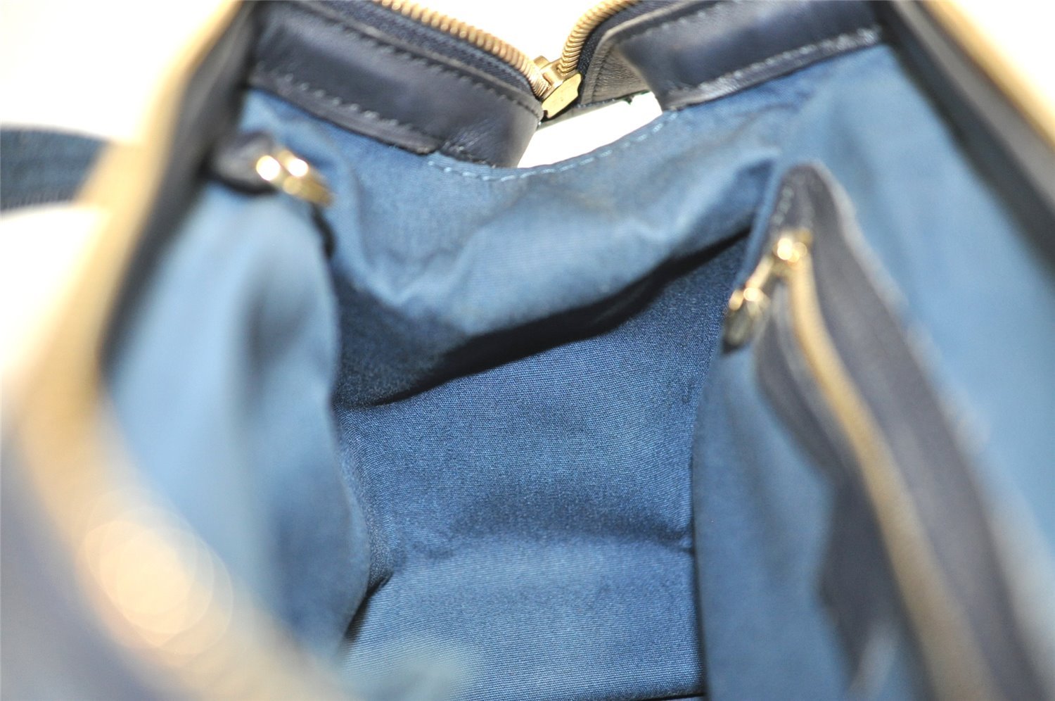 Auth Louis Vuitton Monogram Mini Josephine PM Hand Bag Dark Blue M92414 LV 2997I