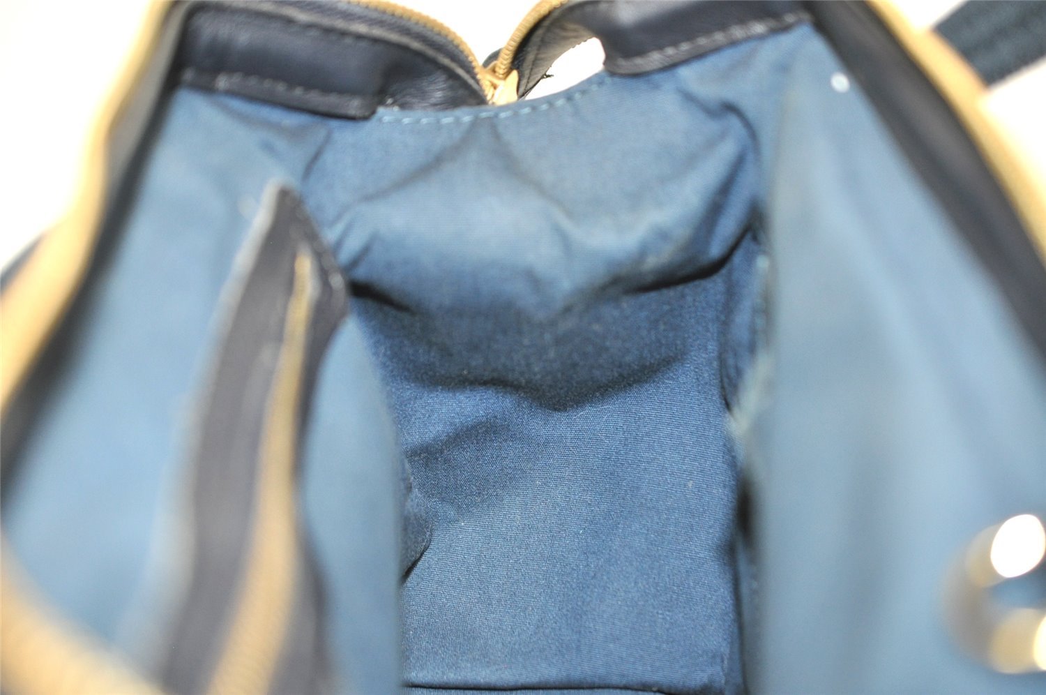 Auth Louis Vuitton Monogram Mini Josephine PM Hand Bag Dark Blue M92414 LV 2997I