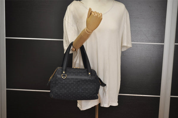 Auth Louis Vuitton Monogram Mini Josephine PM Hand Bag Dark Blue M92414 LV 2997I