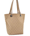 Authentic GUCCI Vintage Shoulder Tote Bag GG Canvas Leather 31244 Beige 2997J