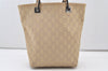 Authentic GUCCI Vintage Shoulder Tote Bag GG Canvas Leather 31244 Beige 2997J