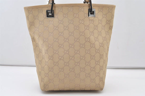 Authentic GUCCI Vintage Shoulder Tote Bag GG Canvas Leather 31244 Beige 2997J