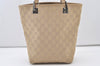Authentic GUCCI Vintage Shoulder Tote Bag GG Canvas Leather 31244 Beige 2997J