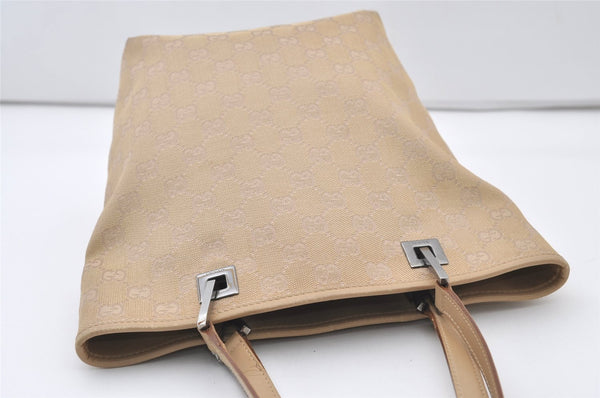 Authentic GUCCI Vintage Shoulder Tote Bag GG Canvas Leather 31244 Beige 2997J