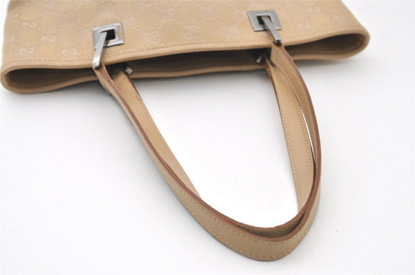 Authentic GUCCI Vintage Shoulder Tote Bag GG Canvas Leather 31244 Beige 2997J