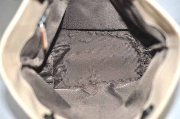 Authentic GUCCI Vintage Shoulder Tote Bag GG Canvas Leather 31244 Beige 2997J