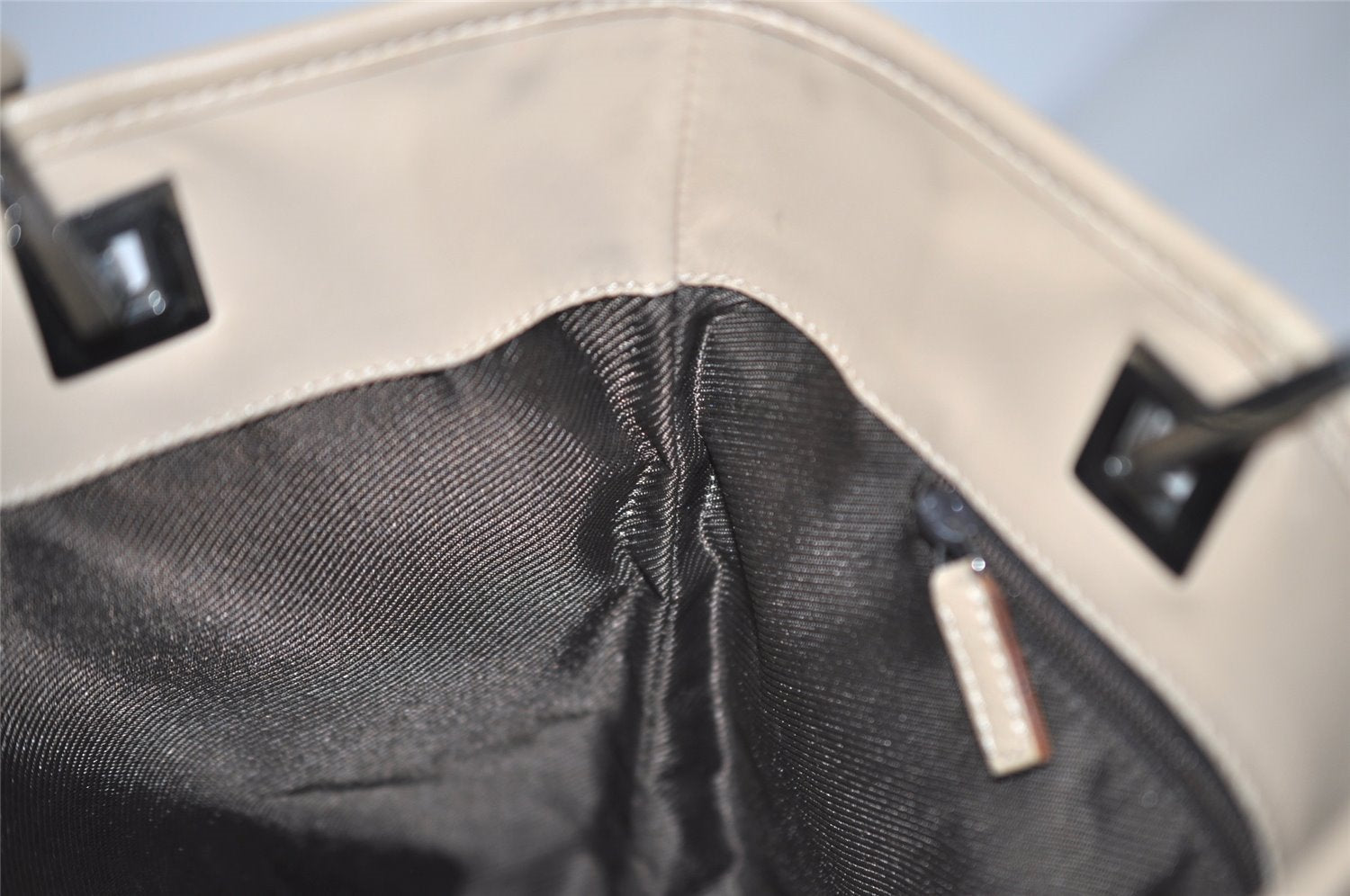 Authentic GUCCI Vintage Shoulder Tote Bag GG Canvas Leather 31244 Beige 2997J